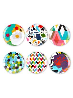 Blank Slate Home - French Bull Appetizer Plates - 6 Piece Set - Assorted