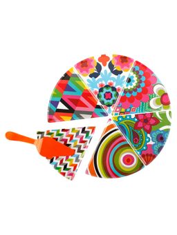 Blank Slate Home - French Bull Pie Pizza Dessert Plates - Assorted - 6 Piece Set