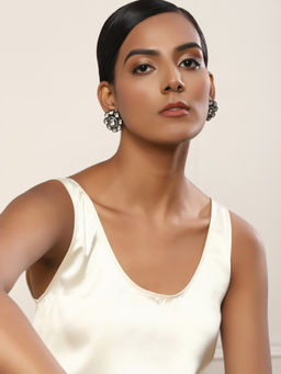 Ruby Raang Studio - Nai Fiza Oversized Silver Kundan Studs