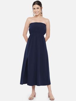 ALL WAYS YOU - Blue Solid/Plain Regular Dress