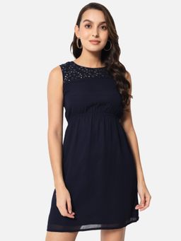 ALL WAYS YOU - Blue Embellished/Sequined Regular Dress