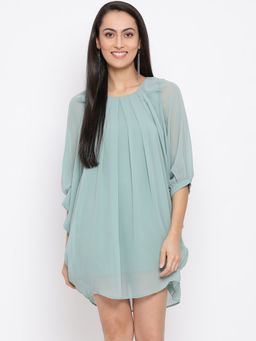 ALL WAYS YOU - Green Solid/Plain Regular Dress