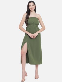 ALL WAYS YOU - Green Solid/Plain Regular Dress
