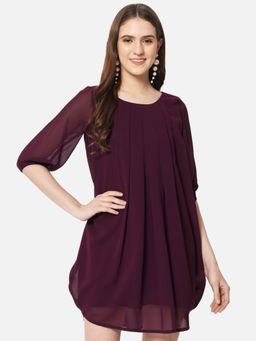 ALL WAYS YOU - Purple Solid/Plain Regular Dress