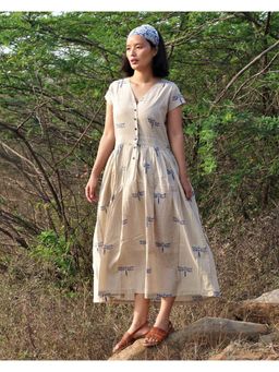 Chidiyaa - Beige Cotton Dress