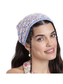 Magic Needles - Women Blue Crocheted Woollen Bandana