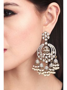 Anvik - Antique Gold Finish Chandbali Earrings