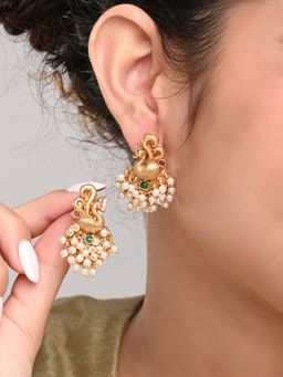 Anvik - Gold Plated Peacock Studs