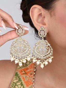 Anvik - Pan Shaped Contemporary Chandbali - Gold