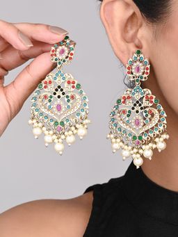 Anvik - Pan Shaped Contemporary Chandbali - Multi