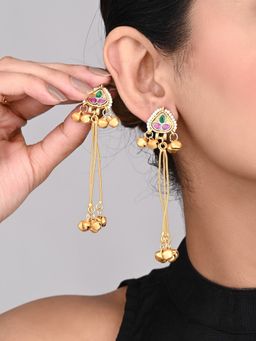 Anvik - Gold-Plated Temple Bell Earrings- Multi