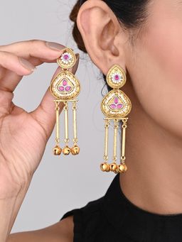 Anvik - Antique Gold Temple Drop Earrings