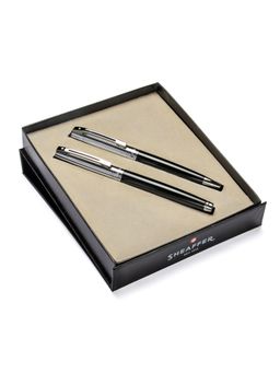 Sheaffer - Glossy Black Barrel Chrome Cap with Chrome Trim Fountain & Ball Pen (Set of 2)