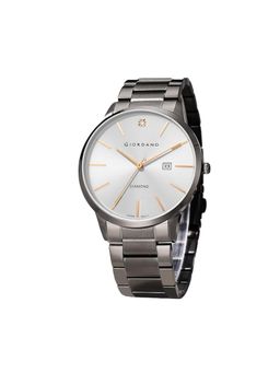 Giordano - Men Diamond-Marked Silver Dial Analog Watch - GZ-50101 (M)