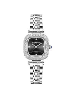 Giordano - Women Crystal Studded Bezel Black Dial Analog Watch - GZ-60165 (M)
