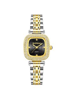 Giordano - Women Crystal Studded Bezel Black Dial Analog Watch - GZ-60165 (M)