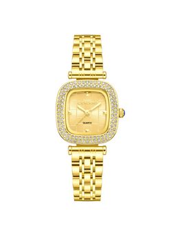 Giordano - Women Crystal Studded Bezel Gold Dial Analog Watch - GZ-60165 (M)