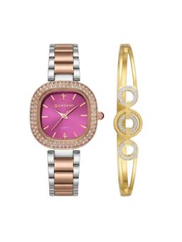Giordano - Women Quartz Purple Dial Analog Watch With Bracelet - GZ-60166 (M)