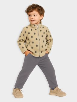 Mi Arcus - Dot Print Zipper Sweatshirt and Pyjama