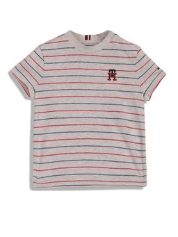 Tommy Hilfiger - Boys Striped Regular Fit Cotton T-Shirt
