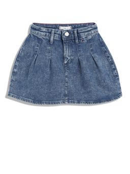 Tommy Hilfiger - Girls Regular Fit Solid Mid Rise Skirt