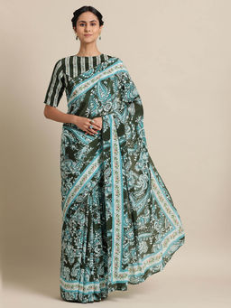 The Print Pickle - Paisley Passion Saree with Unstitched Blouse