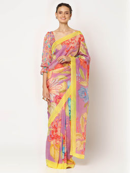 The Print Pickle - Blossom Stories Saree with Unstitched Blouse