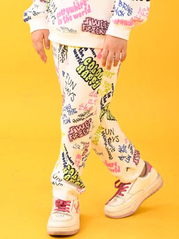 ANTHRILO - Colorful Happiness Fleece Joggers - White
