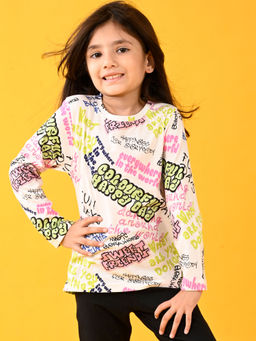 ANTHRILO - Colorful Happiness Fun Long Sleeves T-Shirt - White