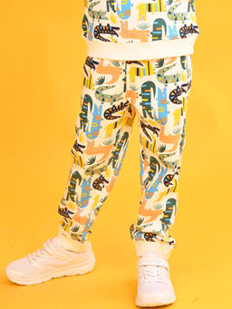 ANTHRILO - Crocodile Fleece Boys Joggers-Off White