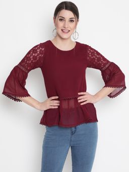 SAVI - Maroon Solid Designer Top