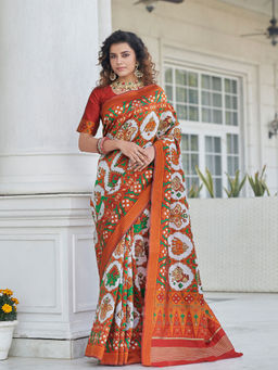 Odette - Festive Designer White Saree with Unstitched Blouse