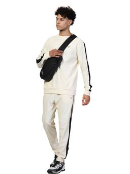 INVINCIBLE - Men Cream Colorblock Tracksuit (Set of 2)