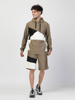 INVINCIBLE - Men Khaki Colorblock Tracksuit (Set of 2)