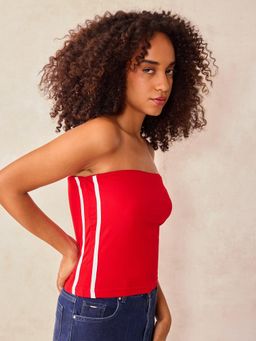 Outzidr - Red Tube Striped Top