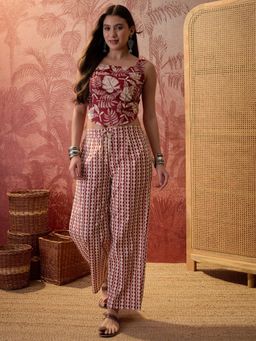 CLO - Rust Cotton Floral Printed Co-Ord Set
