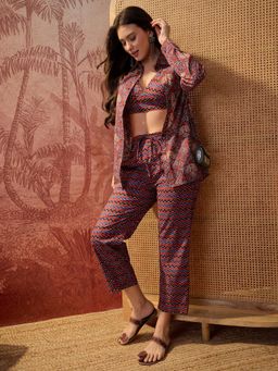 CLO - Rust Aesthetic Floral Print Co-Ord Set