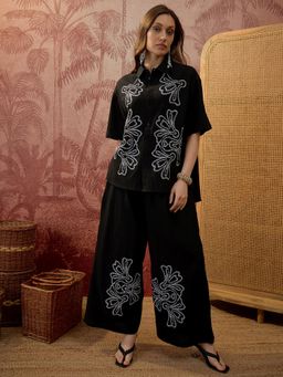 CLO - Black Embroidery Co-Ord Set