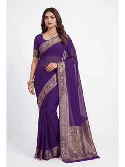 Zari Jaipur - Purple Zari Woven Saree