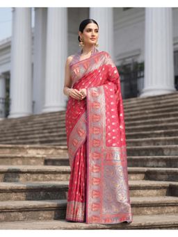 Monjolika Fashion - Pink Soft Silk Banarasi Saree