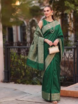 Sutriti - Green Art Silk Saree for Women Festive Party Ethnic Wear