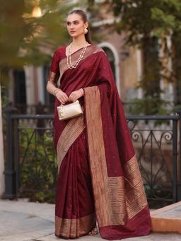 Sutriti - Maroon Art Silk Saree for Women Festive Wedding Ethnic Wear