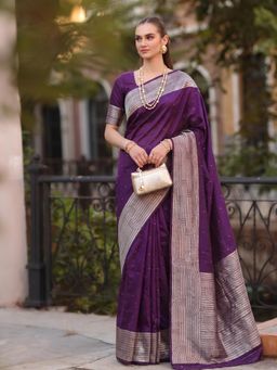 Sutriti - Purple Art Silk Saree for Women Festive Party Wedding Wear