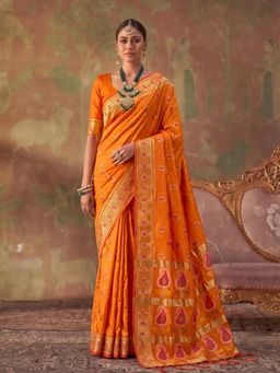 Sutriti - Mustard Soft Silk Saree For Women Festive, Wedding and Party Ethnic Wear
