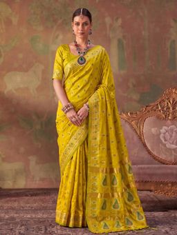 Sutriti - Olive Green Soft Silk Saree For Women Festive, Wedding and Party Ethnic Wear