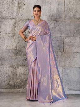 Sutriti - Lavender Lilac Banarasi Silk Saree for Women - Festive and Wedding Wear