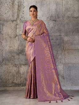 Sutriti - Mauve Purple Banarasi Silk Saree for Women - Festive and Wedding Wear