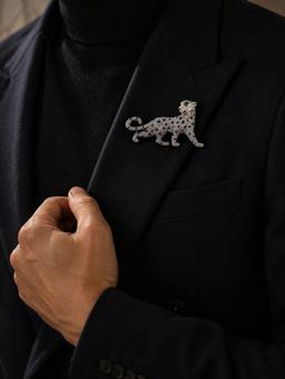 Silvpop Jewels - Panther Royale Navy Blue Brooch
