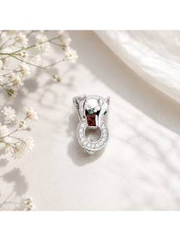 Silvpop Jewels - Emerald Panther White Brooch