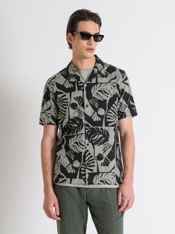 Antony Morato - Men Green Printed Resort Collar Short Sleeves Shirt